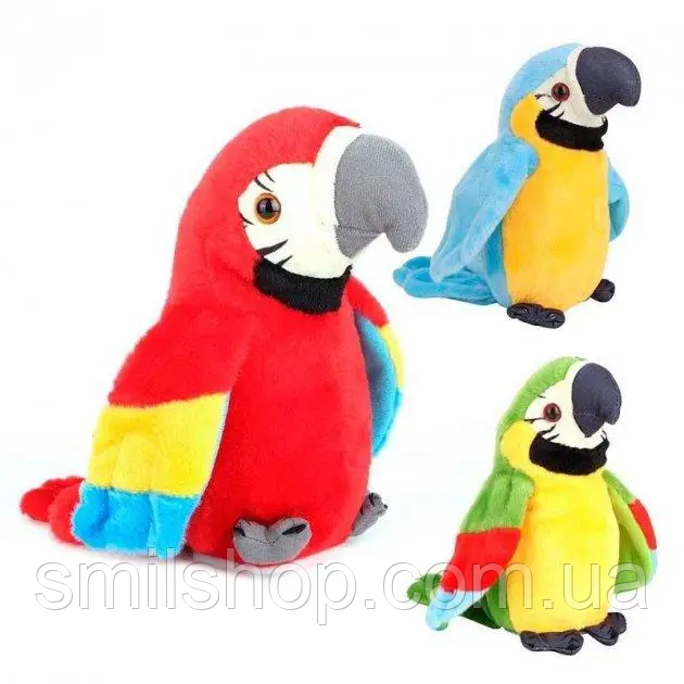 Інтерактивна іграшка-повторюшка, що говорить Папуга Parrot Talking з мікрофоном і записувальним пристроєм, Red