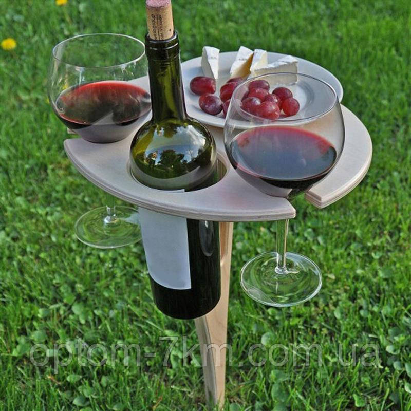 Складной переносной винный столик для пикника Nn - фото 4 - id-p1946111061