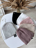 Демисезонная шапка унисекс Atis Ангора в разных цветах. Женская и мужская шапочка Лопатка на зиму