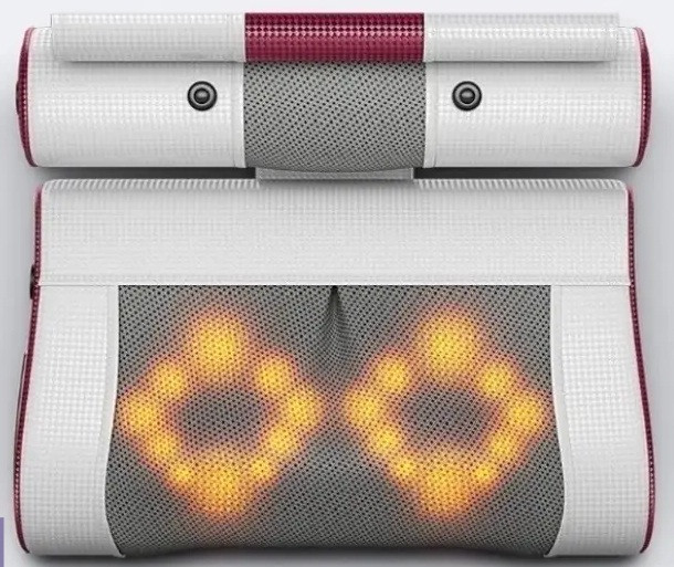 Масажер роликовий для шиї, спини та плечей з підігрівом Benbo P-708 масажна подушка, фото 1