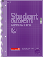 Тетрадь колледж-блок Brunnen А4 на спирали в клетку 80 листов 90 г/м2 Colour Code обложка Сиреневая