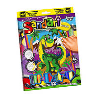 Набор для творчества "SandArt" Danko Toys SA-02-01 10 фреска из песка Динозавр, Time Toys