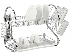 Сушарка для посуду з неіржавкої сталі Unique UN-2002 Стійка для зберігання посуду (11362)