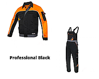 Робочий костюм PROFESSIONAL BLACK. спецодяг, спецодяг, роба, куртка та напівкомбінезон, Польща 44-64p