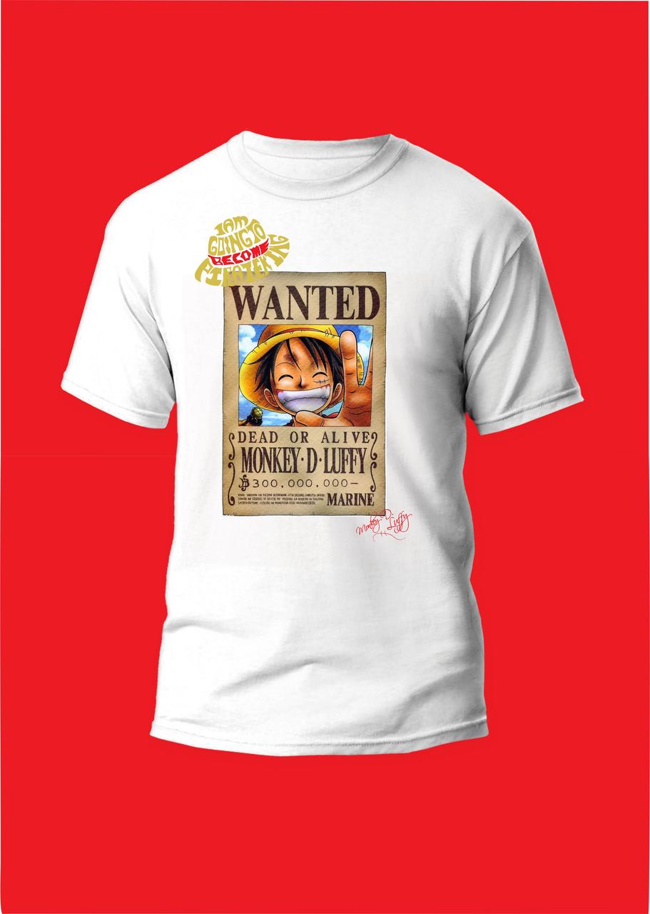 Футболка YOUstyle Великий Куш Wanted Monkey D.Luffy - One Piece 1067 White