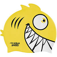 Шапка для плавания ZOO Pirana 9700 Aqua Speed 246-18 пиранья, желтый, OSFM, Toyman