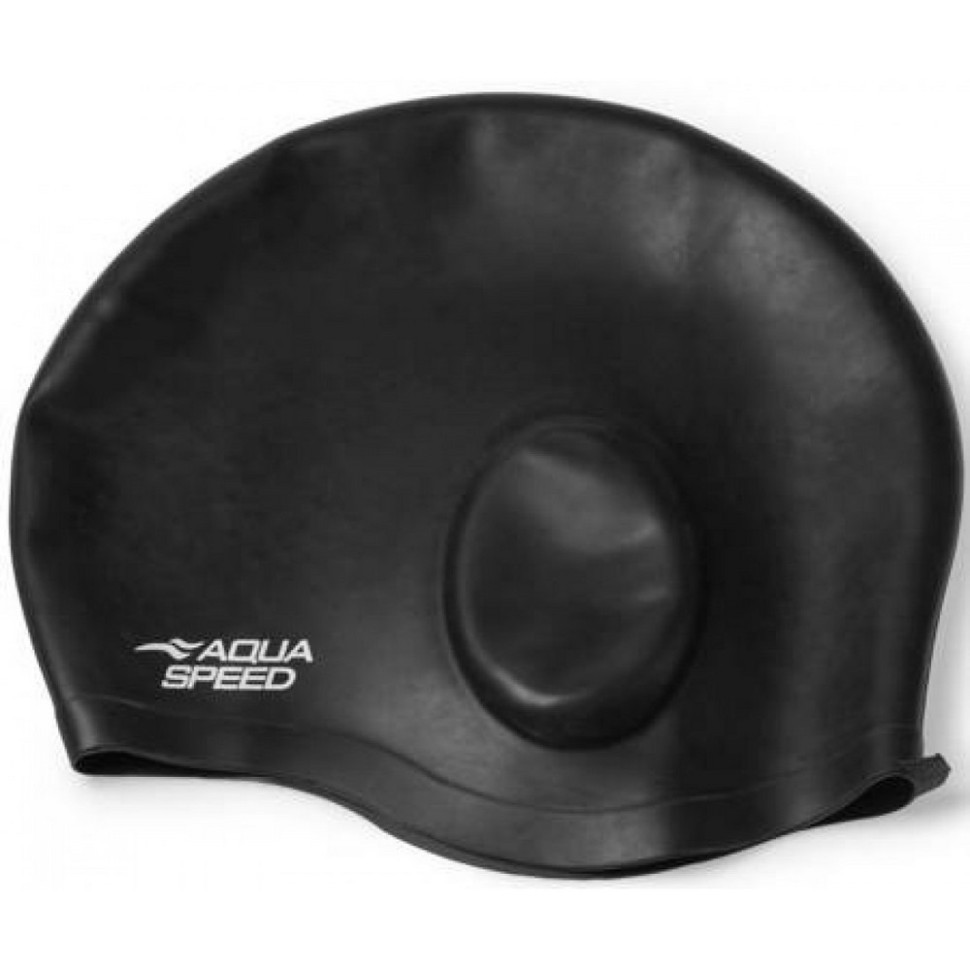 Шапочка для плавання EAR CAP Comfort 9894 Aqua Speed 289-07 чорний, OSFM, Toyman