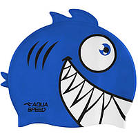 Шапка для плавания ZOO Pirana 9696 Aqua Speed 246-01 пиранья, синий, OSFM, Land of Toys