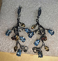 Ексклюзивні сережки з блакитними топазами , від студії LadyStyle.Biz