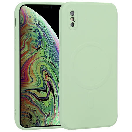 Чохол силіконовий SLIM MagSafe для Iphone XS MAX Mint, фото 1