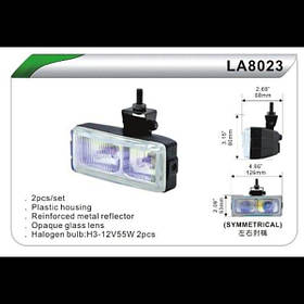 Фари додаткові DLAA 8023 W/2хH3-12V/126*53mm