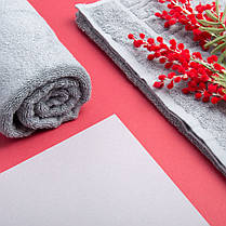 Рушник махровий лицьовий Версаче бавовна 50х90 см 500 г/м2 т/сірій, фото 5