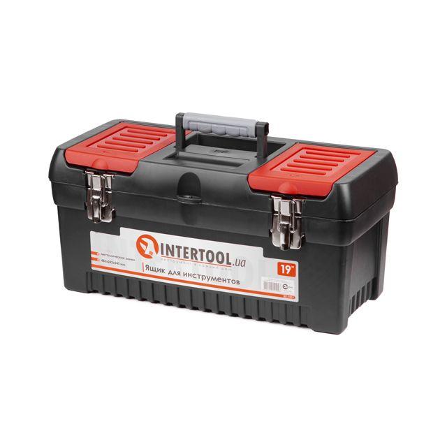 Ящик для інструменту з металевими замками 19" INTERTOOL BX-1019, інструментальний ящик 483*242*240 мм