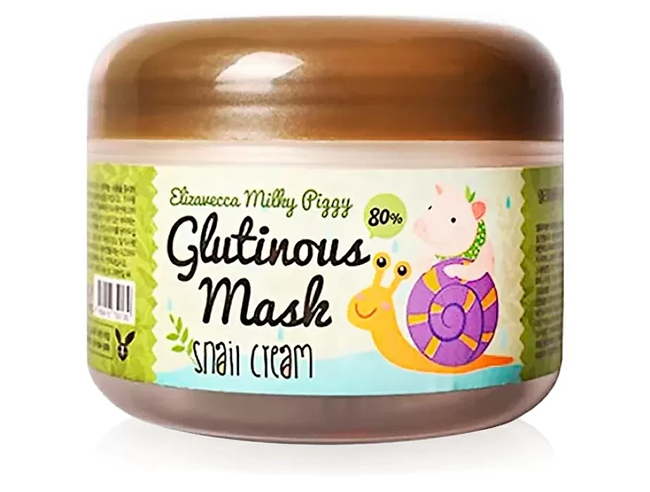 Нічна відновлювальна крем-маска для обличчя Elizavecca Milky Piggy Glutinous Mask 80% Snail Cream, 100 мл