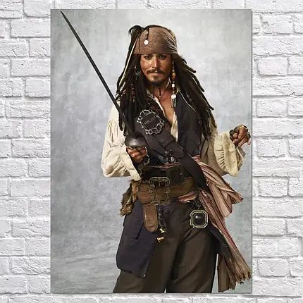Плакат "Капітан Джек Спарроу, Джонні Депп, Jack Sparrow, Pirates of the Carribean", 60×43см, фото 2