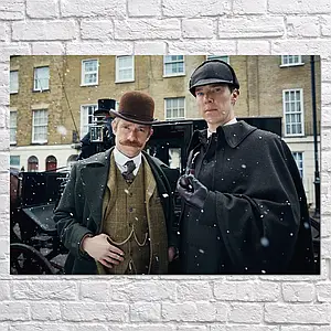 Плакат "Шерлок та Ватсон біля карети, Sherlock", 43×60см