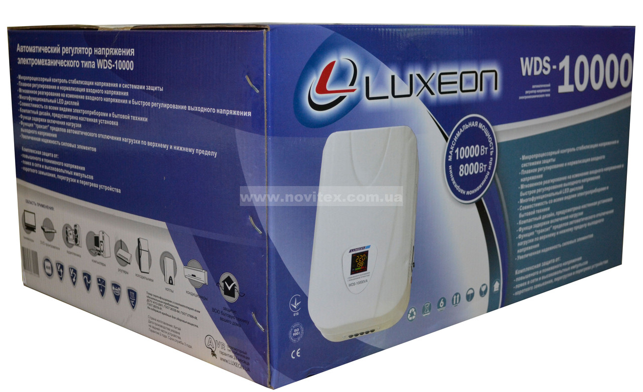 Стабилизатор Luxeon WDS-10000VA (8000Вт) Servo - фото 8 - id-p337471552