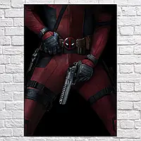 Плакат "Дэдпул с пистолетом в штанах, Deadpool", 60×43см