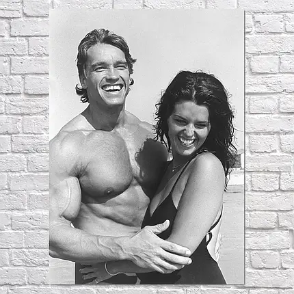 Плакат "Арнольд Шварценеггер з дружиною, Arnold Schwarzenegger", 60×43см, фото 2