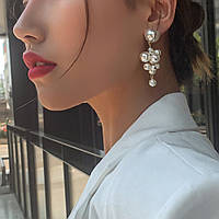 Сережки з перлами (імітація), жіноча біжутерія, прикраса