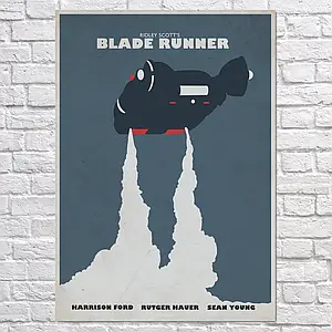 Плакат "Той, хто біжить по лезу, Blade Runner (1982)", 60×43см