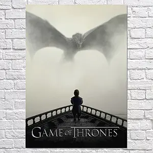 Плакат "Гра Престолів, Тіріон та дракон, GoT, Game of Thrones", 60×43см