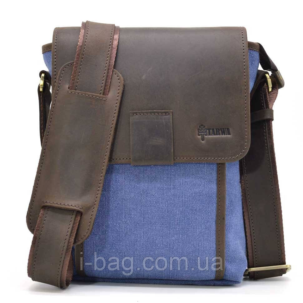 Сумка через плечо канвас + кожа RK-3938-4lx Tarwa