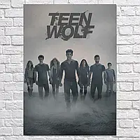 Плакат "Волчонок, главные герои в тумане, Teen Wolf", 60×43см