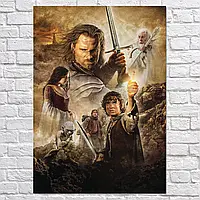 Плакат "Властелин Колец, Возвращение Короля, стилизация, Lord Of The Rings", 42×30см