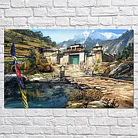 Плакат "Фар Край 4, Гімалаї, арт-стилізація, Far Cry 4", 37×60см