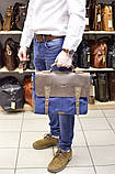 Чоловіча сумка-портфель шкіра + парусина RK-3960-4lx від українського бренда TARWA, фото 9