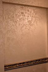 Выполненная работа по нанесению декоративного покрытия Miora от Greendeco. Отель "Франция" г. Винница