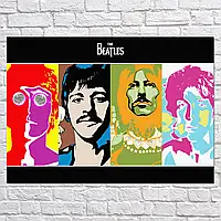 Плакат "Битлз, поп-арт, Beatles", 43×60см