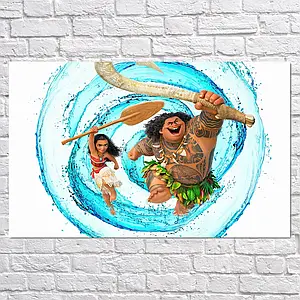 Плакат "Моана і Мауї у вирі, Moana", 38×60см