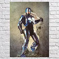 Картина на холсте "Робокоп, Робот-полицейский, RoboCop (1987)", 106×75см