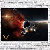 Картина на холсте "Элита, космический корабль, Elite: Dangerous", 43×60см