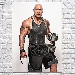 Плакат "Двейн Джонсон (Скеля), Dwayne Johnson (The Rock)", 60×43см