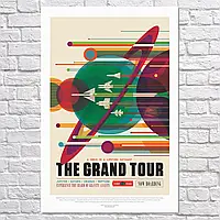 Плакат "Большое путешествие, программа НАСА, Grand Tour, NASA", 60×40см