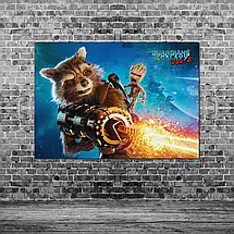 Плакат "Вартові Галактики, Єнот Ракета та Грут, Guardians of the Galaxy 2 (2017)", 43×60см, фото 3