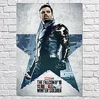 Плакат "Баки Барнс, Сокол и Зимний Солдат (Себастиан Стэн), Falcon and Winter Soldier", 60×43см