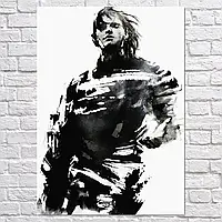 Плакат "Зимний Солдат, Баки Барнс, минималистичный, Winter Soldier", 60×43см