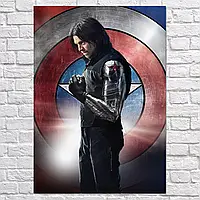 Плакат "Зимний Солдат, Баки Барнс, Себастиан Стэн, Winter Soldier", 60×42см