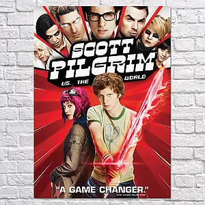 Плакат "Скотт Пілігрим проти світу, Scott Pilgrim vs The World (2010)", 60×43см