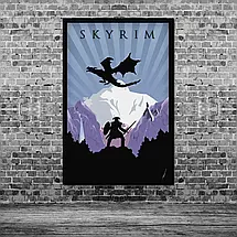 Плакат "Скайрім, мінімалистичний, Skyrim", 60×40см, фото 3