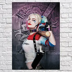 Плакат "Гарлі Квінн, Марго Роббі, Загін самогубців, Suicide Squad", 60×43см