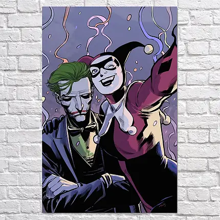 Плакат "Харлі Квін та Джокер, Joker and Harley Quinn", 60×39см, фото 2