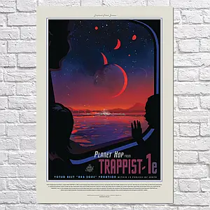 Плакат "Екзопланета у сузір'ї Водолія, Trappist-1e", 60×43см