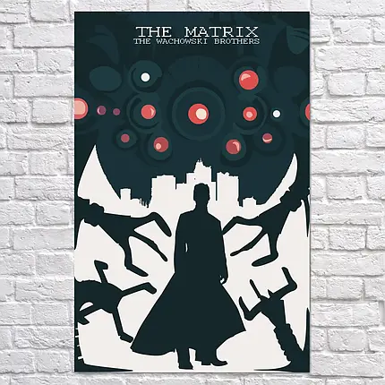 Плакат "Матриця, Нео та машини, мінімалістичний, Matrix", 60×39см, фото 2