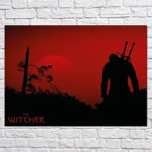 Плакат "Відьмак, багряний захід сонця, Witcher", 43×60см