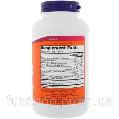 В комплекс NOW Foods Vitamin B-100 250 Veg Caps FS, код: 7518616 (ID ...